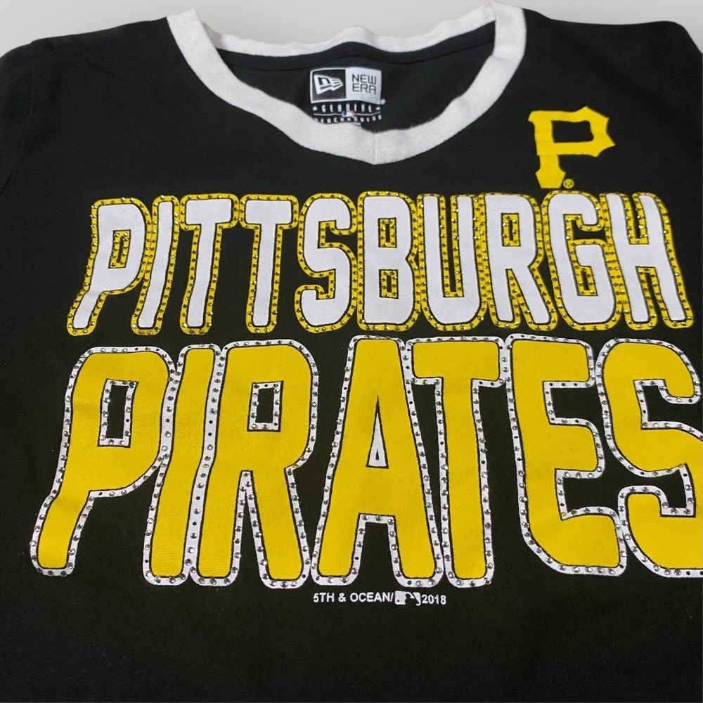 Kids Pittsburgh Pirates New Era Black T-Shirt Size 14/16 Baseball MLB - Picture 4 of 6